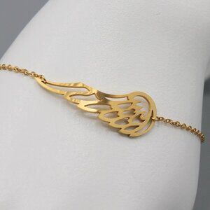 Jewelry bracelet angel wing wings yellow gold tone fashion adorable new